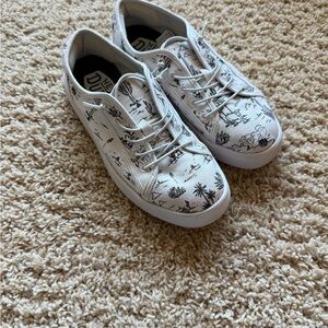 Hey Dude White Graphic Sneakers